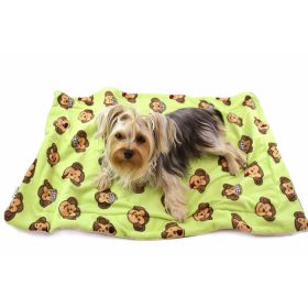 Silly Monkey Ultra Plush Blanket (Color: Lime, size: 30" x 20")
