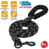 5FT Dog Leash Dog Training Walking Lead w/ Foam Handle Highly Reflective Treads Strong Nylon Dog Rope For Small Medium Dogs