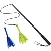 Extendable Dog Flirt Pole with Lure 10.23-26.77in Teaser Wand with 2 Replaceable Interactive Tail Toys For Small Medium Large Dogs Training Exercise