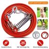9.8FT Dog Tie Out Cable Long Dog Leash Chew Proof Lead Dog Chain with Durable Spring 360° Rotatable Clips PVC Case for Outside Yard Calming