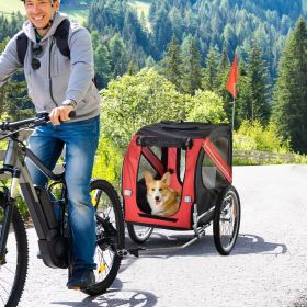 Dog Bike Trailer (Option: Red-860x225x635 mm)