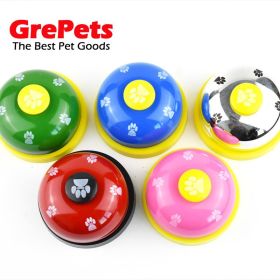 Pet training bell dog paw print bell ringer pet trainer bell ringer (Color: Colorful [bright gold])