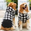 1pc Black Plaid Zip Pocket Pet Sweatshirt; Dog Clothes For Pet Apparel