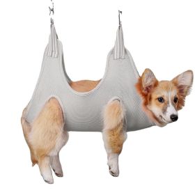 Pet Dog Grooming Hammock Harness Dog Hammock Restraint Bag Grey (size: M)