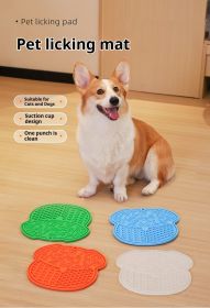 Lick Mat for Dogs and Cats Dog Slow Feeder Mat with Strong Suction (Color: Orange)