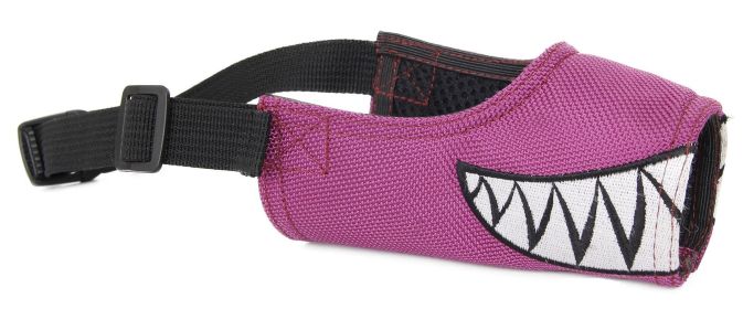 Pet Life Adjustable Nylon Dog Muzzle with Soft Mesh Lining (Color: Purple, size: medium)