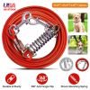 9.8FT Dog Tie Out Cable Long Dog Leash Chew Proof Lead Dog Chain with Durable Spring 360° Rotatable Clips PVC Case for Outside Yard Calming
