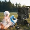 3 Wheels Pet Stroller Foldable Carrier Strolling Cart Travel Jogger Pet Stroller with Removable Liner Storage Basket for Pets