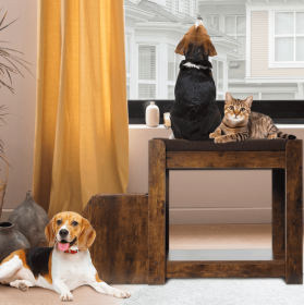 Multi-Level Pet Bunk Bed with Steps & Cushion (Option: Pet bunk beds)