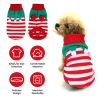 Pet Christmas Turtleneck Sweater Dog Christmas Clothes Snowman Stripes Costume Winter Holiday Sweater for Small Medium Pets