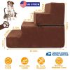 Dog Stairs Pet Step For Bed Couch Sofa Car 4 Steps Soft Foam Detachable Dogs Climb Ladder